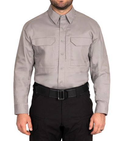 Front of Men's V2 Tactical Shirt in Nickel Grey