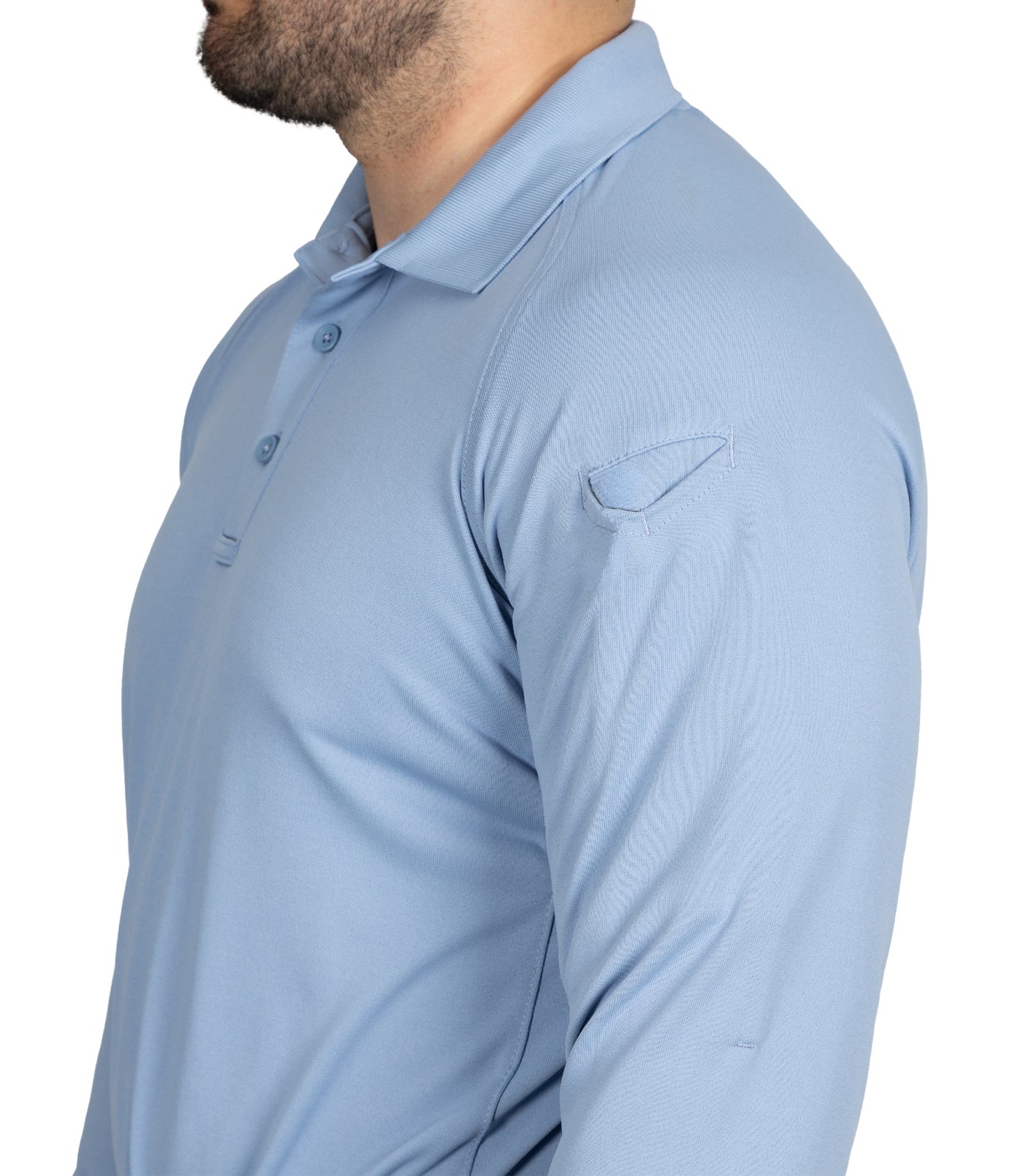 Men's Performance Long Sleeve Polo / Medium Blue