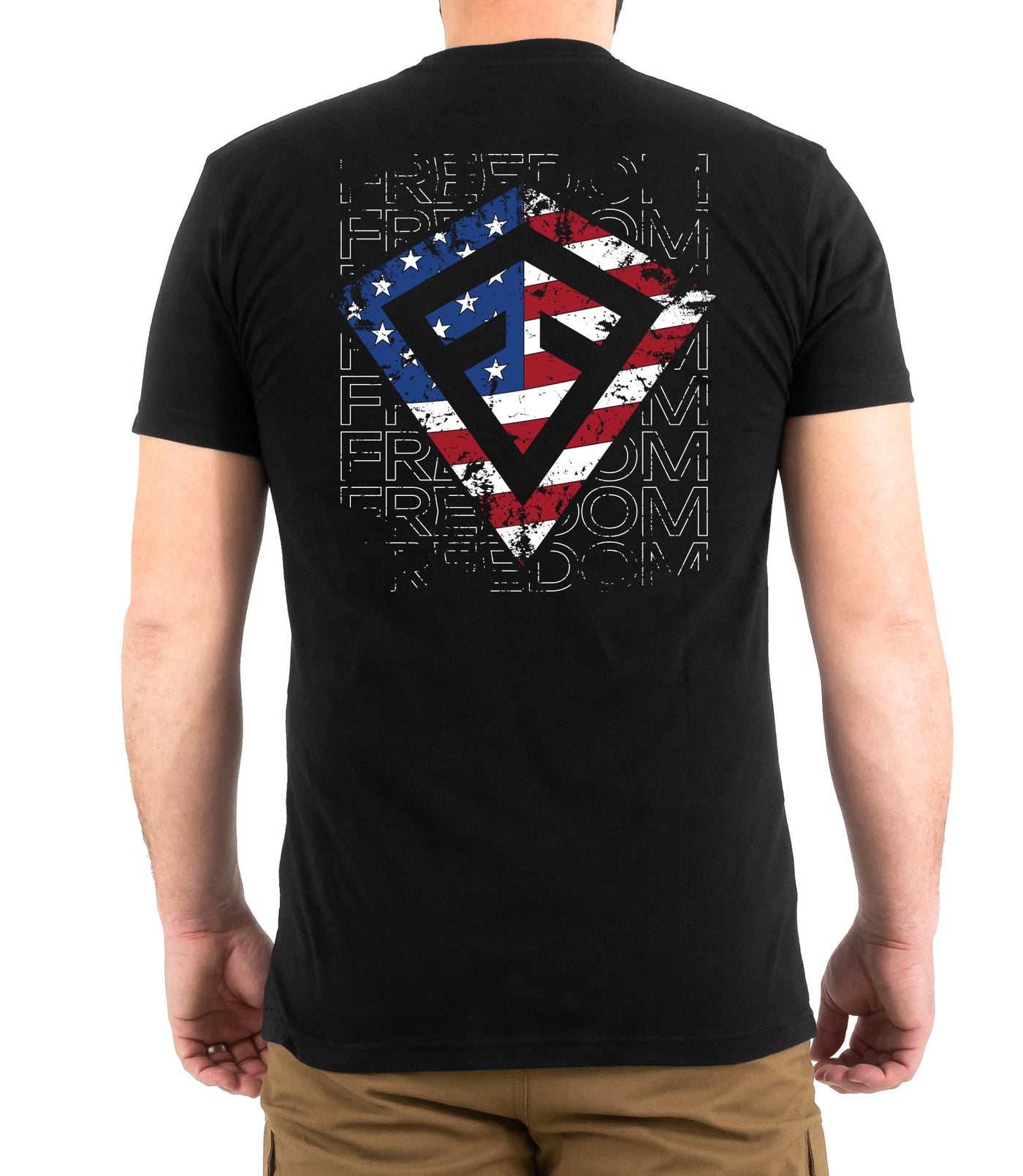 Back of Flag Spear T-Shirt in Black