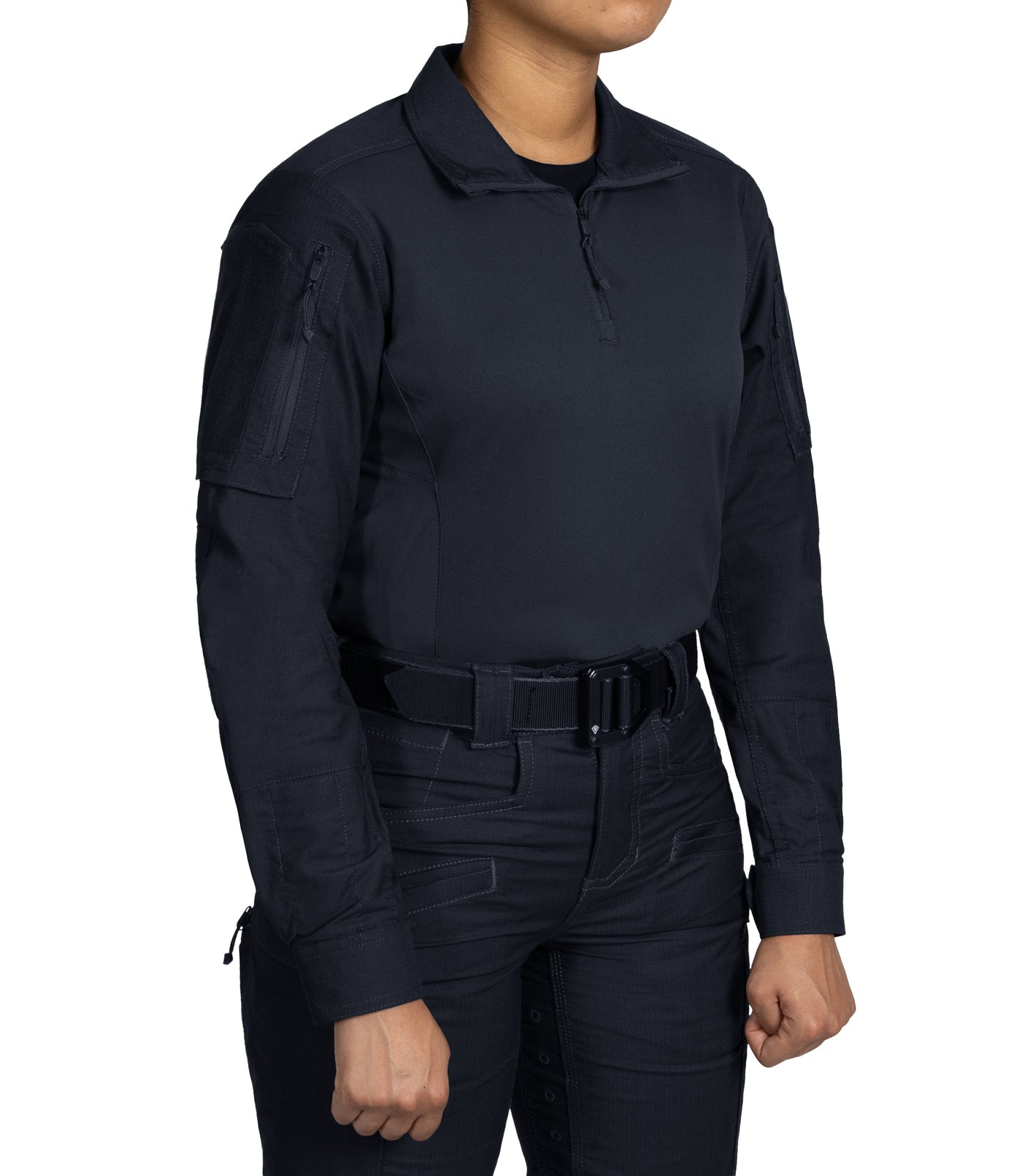 Side of Women's Defender Shirt in Midnight Navy