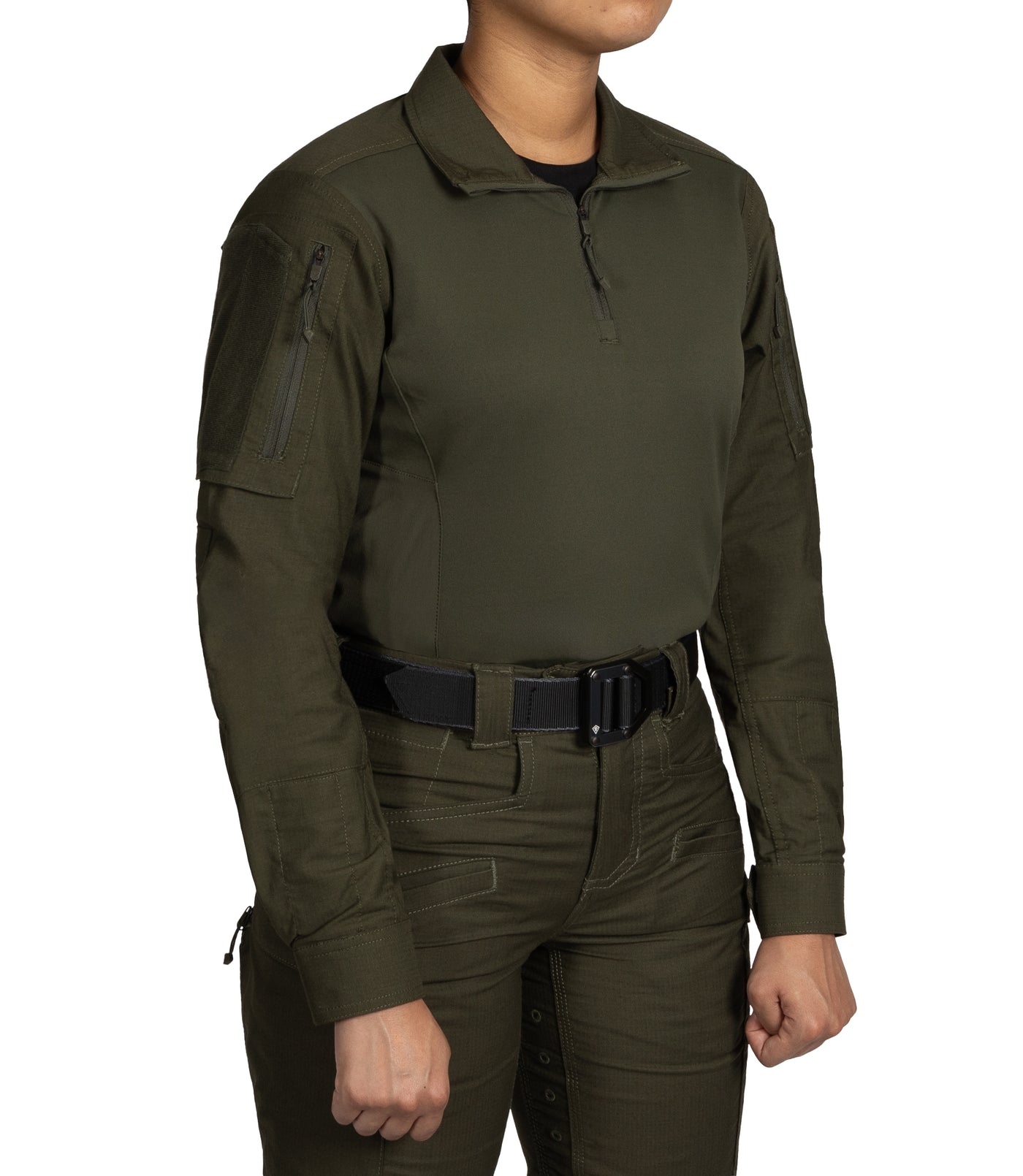 Side of Women's Defender Shirt in OD Green