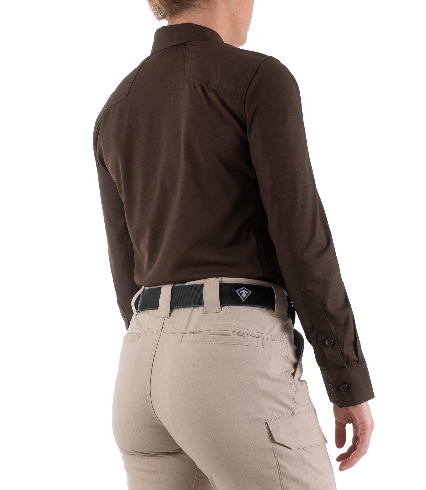 Side of Women's V2 Pro Performance Shirt in Kodiak Brown