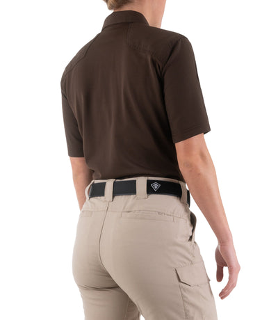 Side of Women's V2 Pro Performance Short Sleeve Shirt in Kodiak Brown