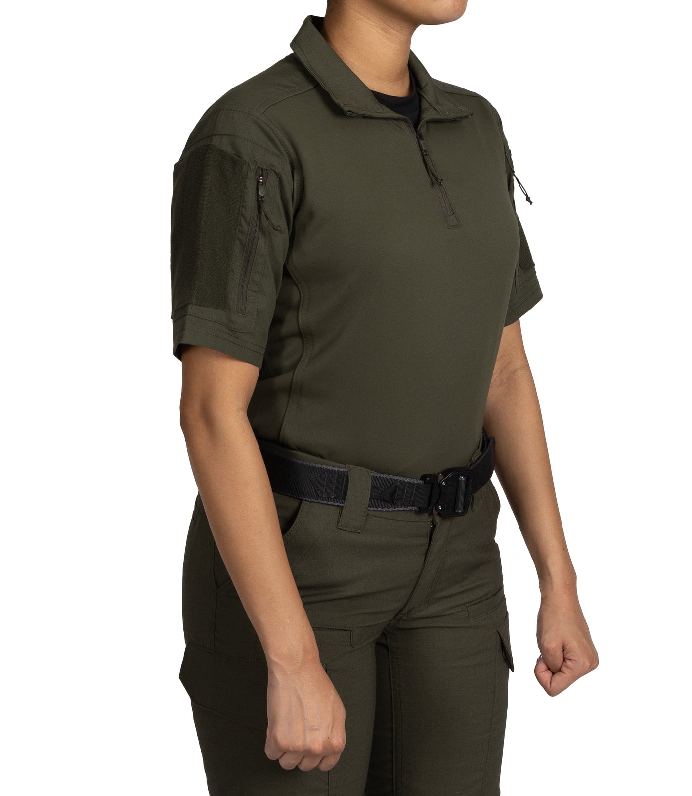 Front of Women's V2 Responder SS Shirt in OD Green