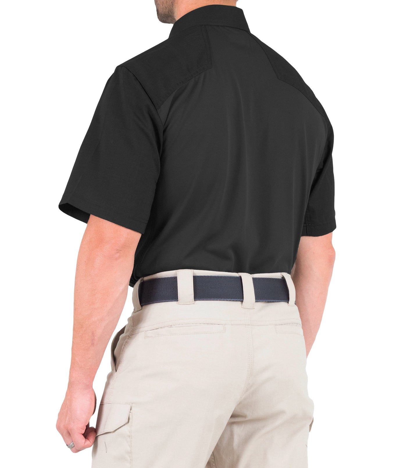 Side of Men's V2 Pro Performance Short Sleeve Shirt in Black