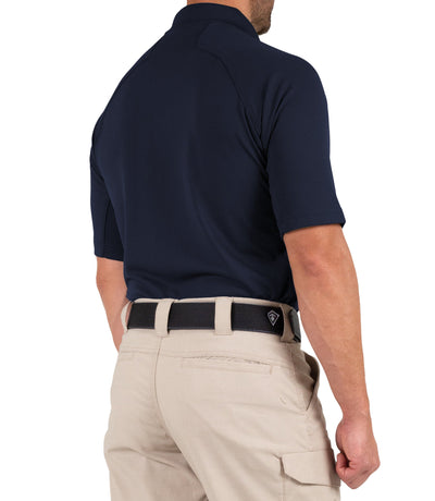 Side of Men's Performance Short Sleeve Polo in Midnight Navy