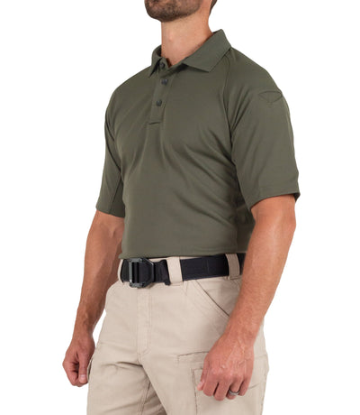 Side of Men's Performance Short Sleeve Polo in OD Green