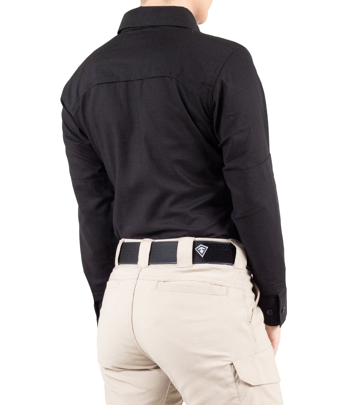 Side of Women's V2 Tactical Long Sleeve Shirt in Black