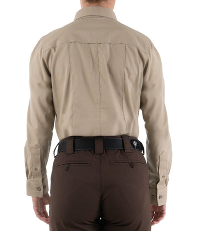 Back of Women's Pro Duty Uniform Shirt in Silver Tan