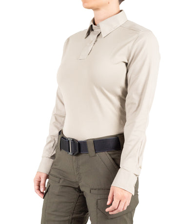 Side of Women's V2 Pro Performance Shirt in Khaki