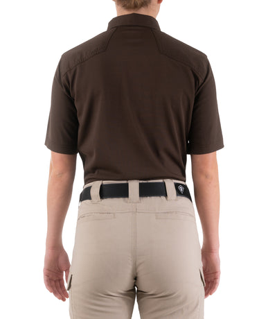 Back of Women's V2 Pro Performance Short Sleeve Shirt in Kodiak Brown