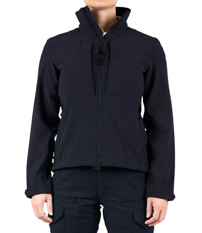 Front of Women’s Tactix Softshell Short Jacket in Midnight Navy