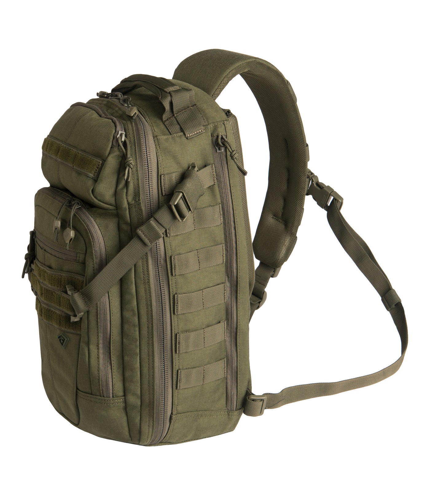 Front of Crosshatch Sling Pack 19L in OD Green