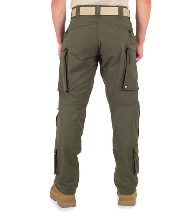 Back of Men's Defender Pants in OD Green