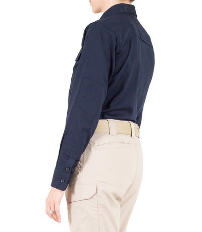 Side of Women's V2 Tactical Long Sleeve Shirt in Midnight Navy