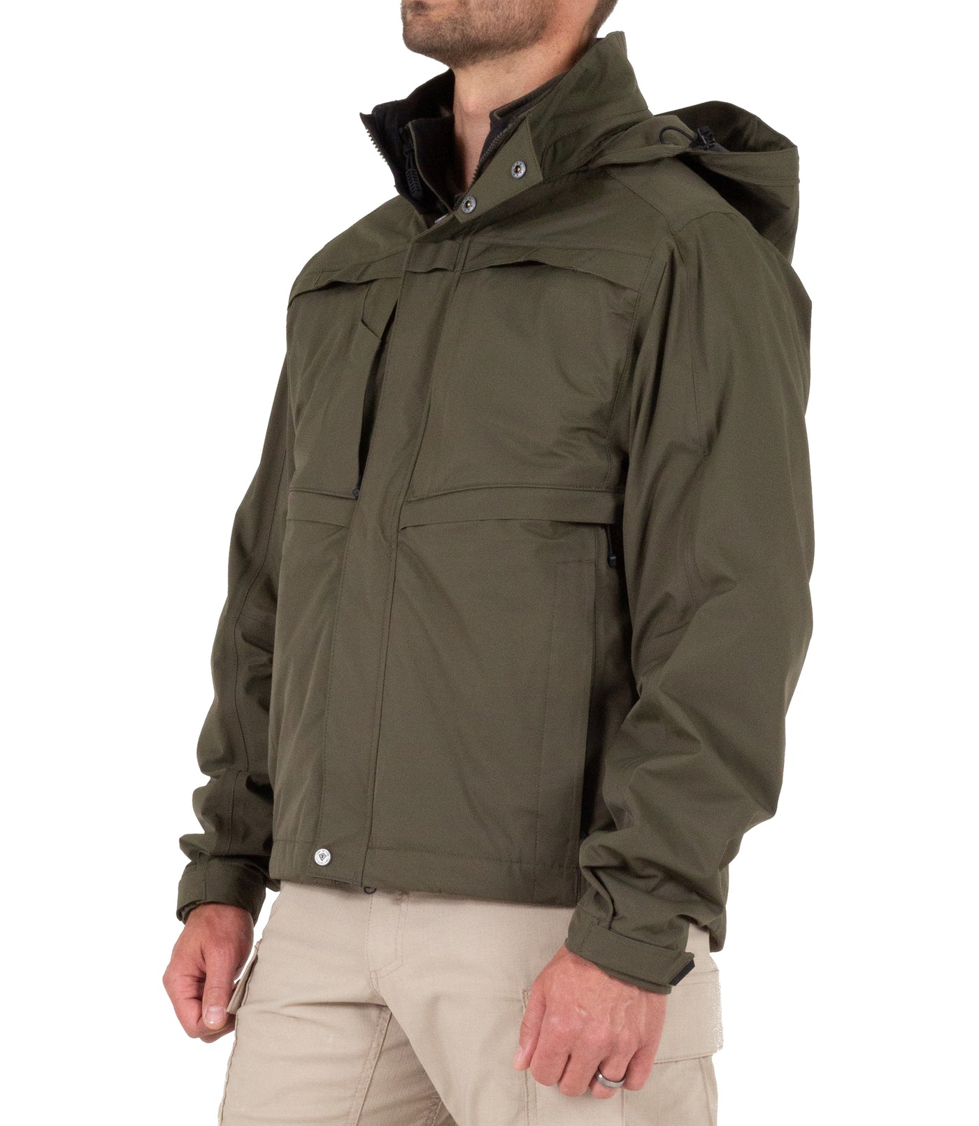 Side of Men’s Tactix System Jacket in OD Green